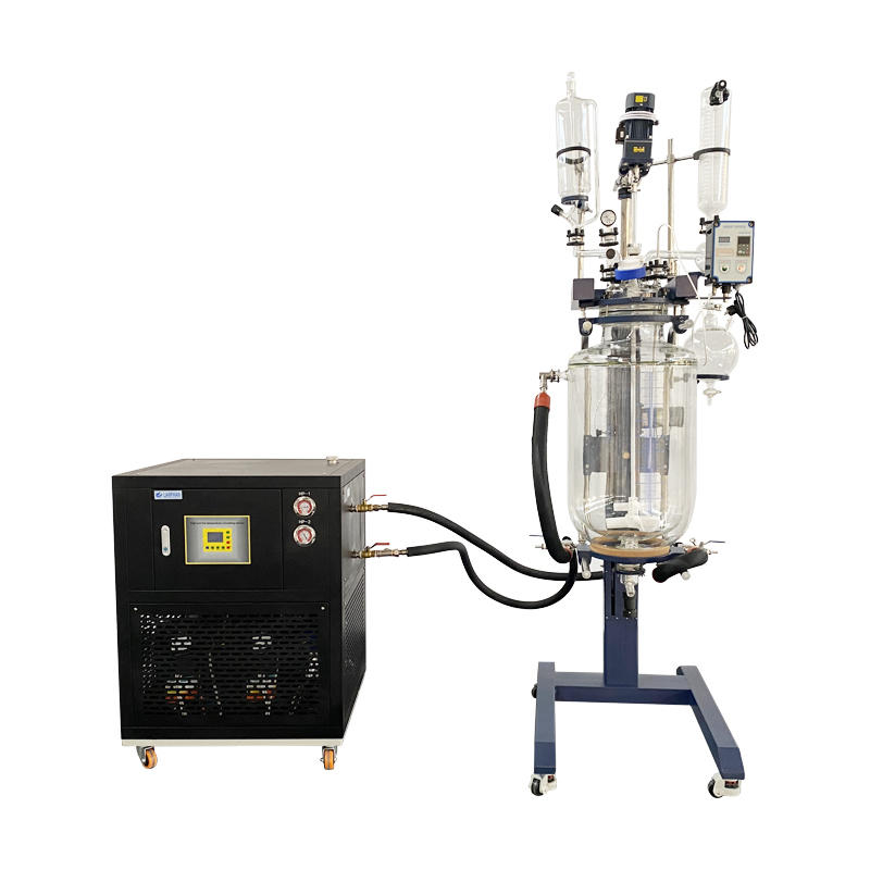 electric Lift rotary double-layer Jacketed Glass Reactor