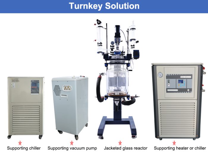 Electric Lift Double Jacketed Glass Reactor, chemical Lab Auto Lifting Glass Reaction  Kettle